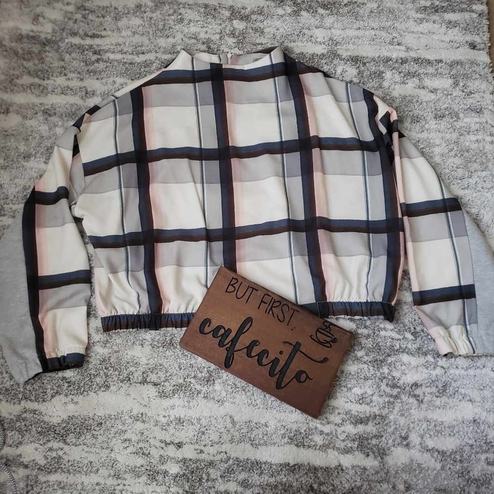 Zara W/B Collection High Neck Blouse